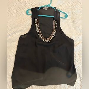 Black sleeveless sheer tank